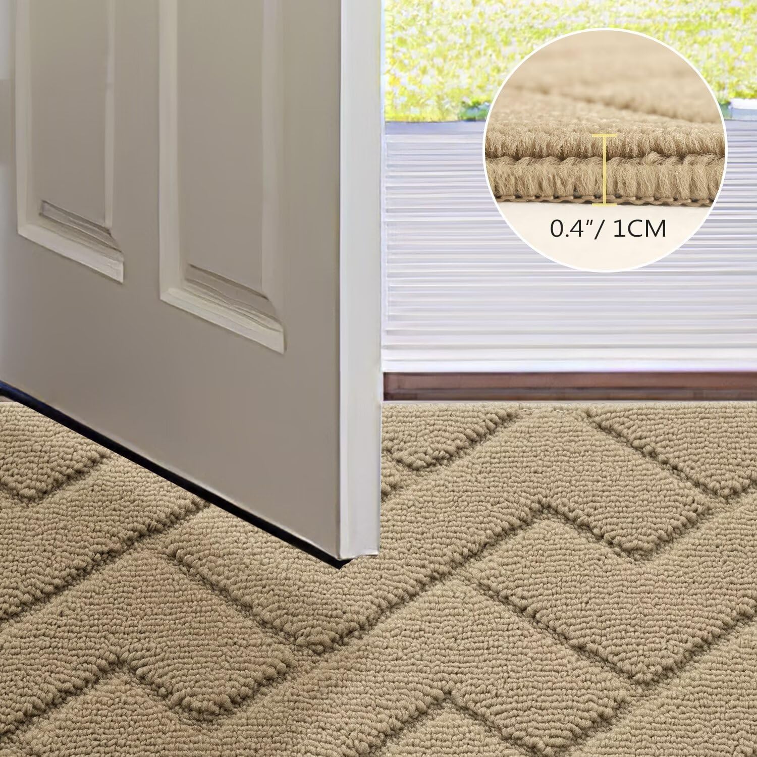 Thumbnail 3 de Biscpro Door Mat 80x100cm – Indoor Washable, Non-Slip Dirt Trapper Doormat