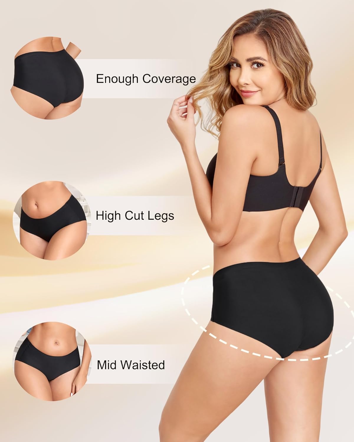 Thumbnail 2 de ALL OF ME 6er-Pack nahtlose Damen-Brazilian-Slips (Seamless) S–XXL – atmungsaktiv, weich & ohne Etikett