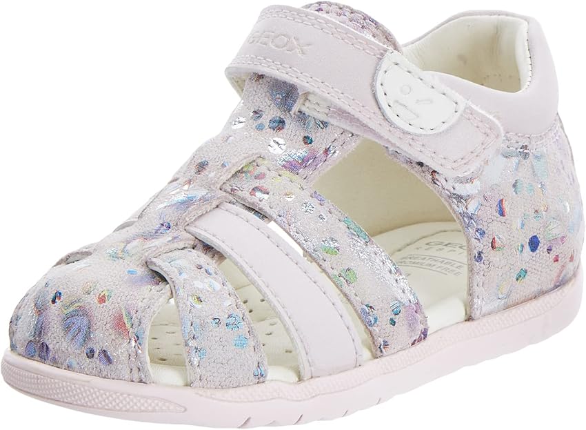 Detalle de Geox B Sandal MACCHIA Gir 👶 Sandalia Bebé-Niñas, White/Silver