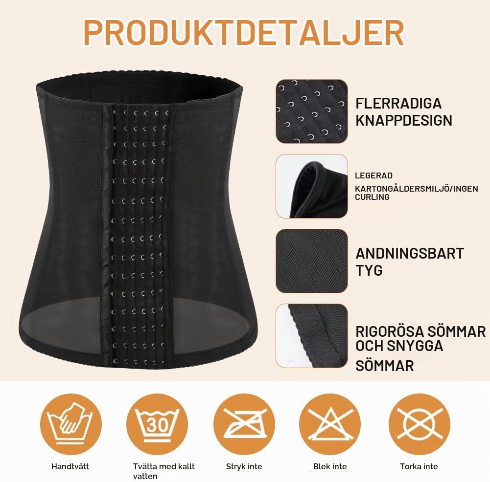 Detalle de AOOWU maggördel efter förlossning, justerbar modell i svart, XL