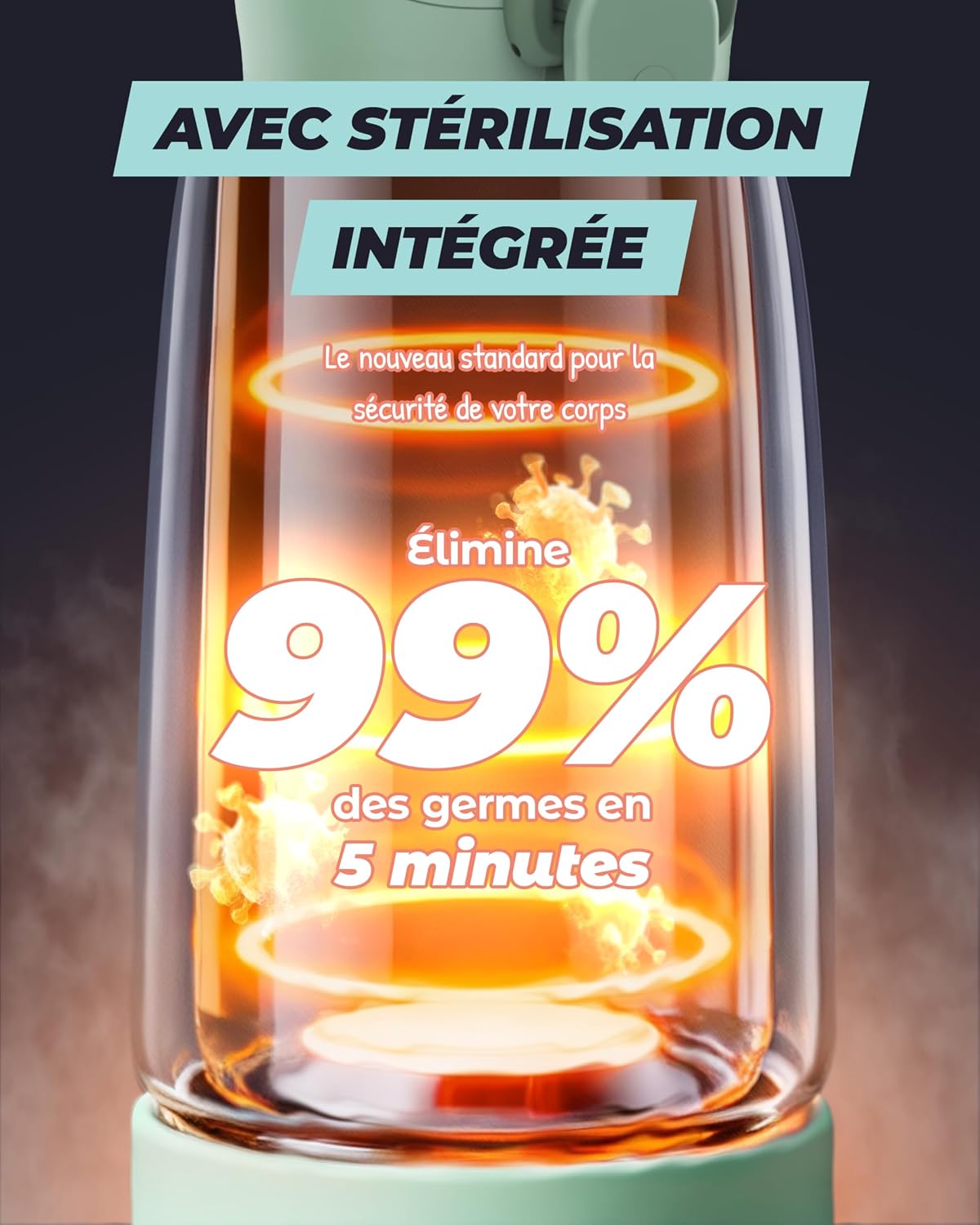 Thumbnail 2 de Chauffe-biberon portable Wemoh avec auto-nettoyage et contrôle de température précis – 60 ml en 2 min, 8 chauffages par charge (450 ml)