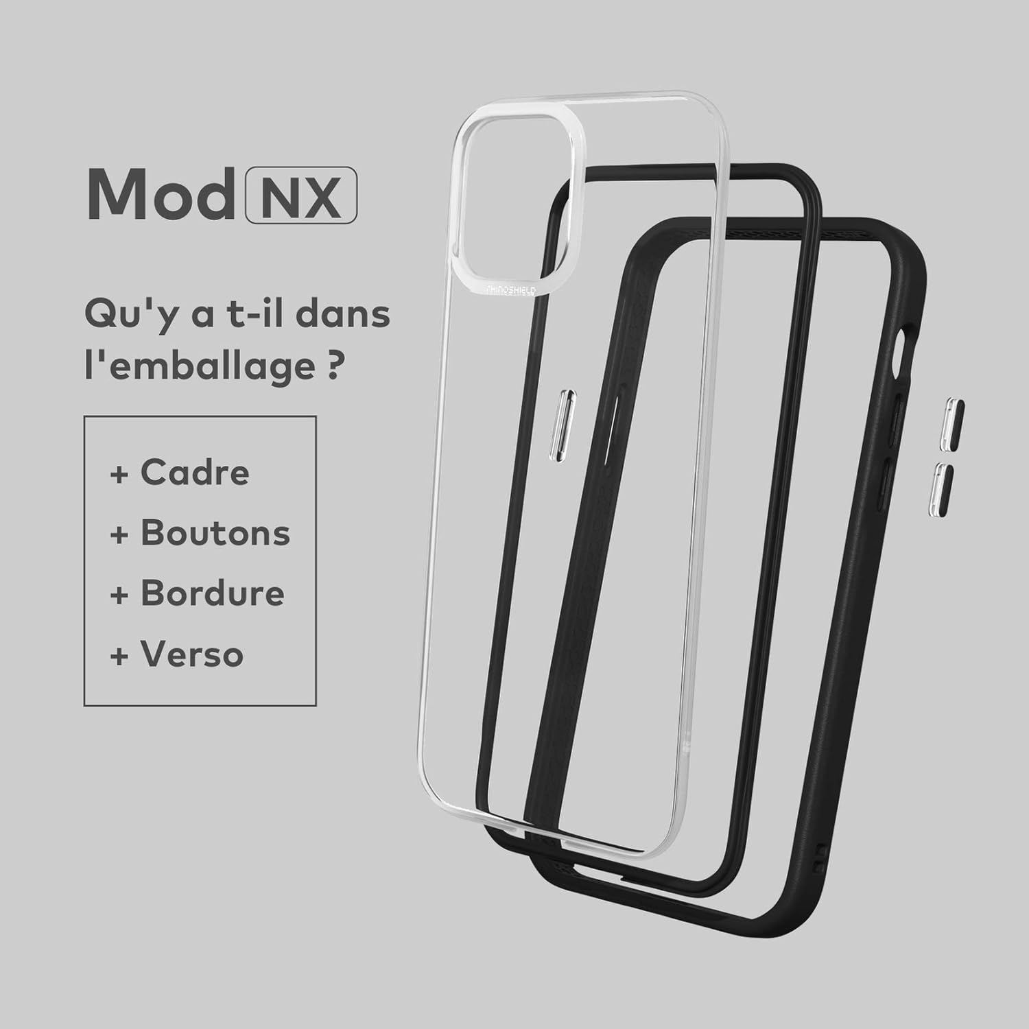 Thumbnail 1 de RhinoShield Mod NX coque pour iPhone 12 / 12 Pro – protection anti-chocs fine personnalisable, bleu marine