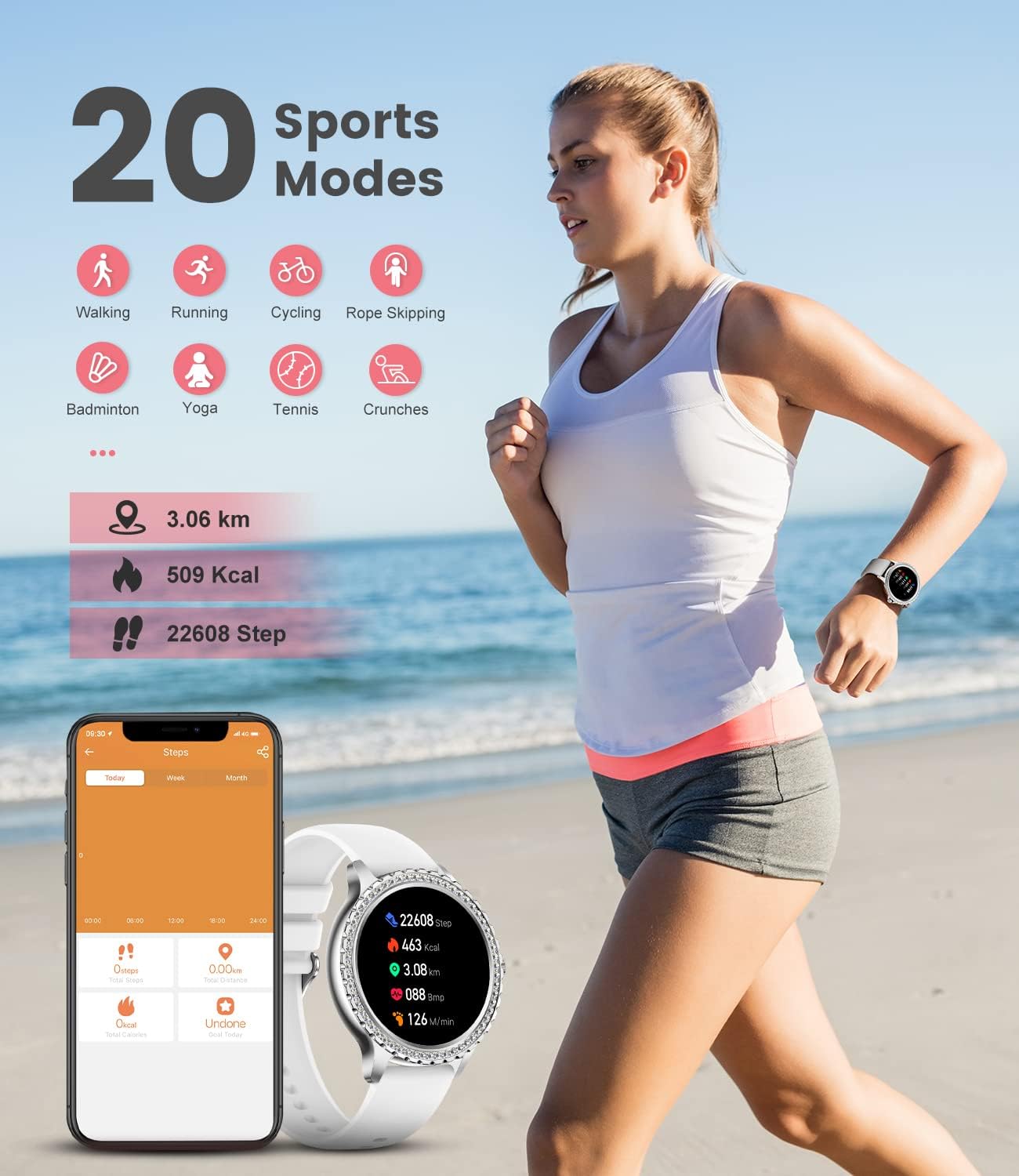 Detalle de LIGE Reloj Inteligente Mujer con Llamada Bluetooth y Funciones⏱
