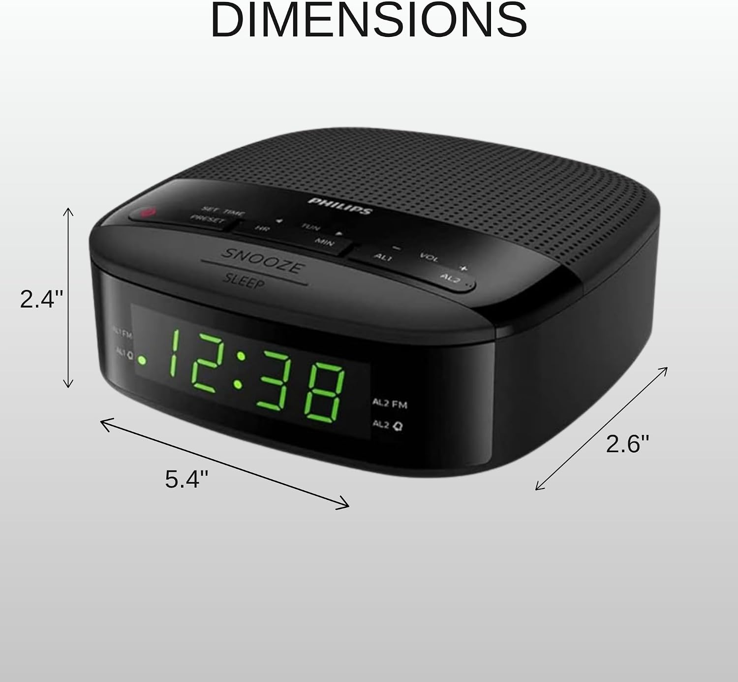 Detalle de Philips R3205/12 : Radio-réveil FM compact avec double alarme et batterie de secours