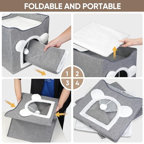 Thumbnail 5 de Furjoy Niche pour chat pliable avec 2 coussins