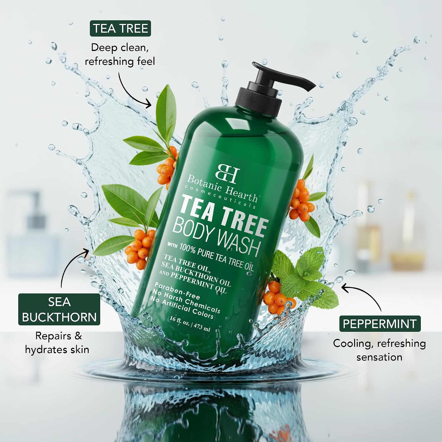 Detalle de Botanic Hearth Tea Tree Body Wash 16 fl oz