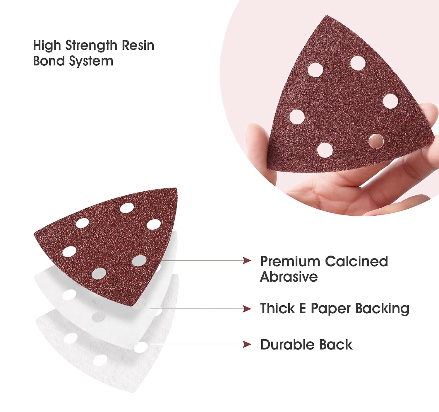 Detalle 2 de SATC Delta-Triangle 93mm Sanding Sheets 60-pack 🛠