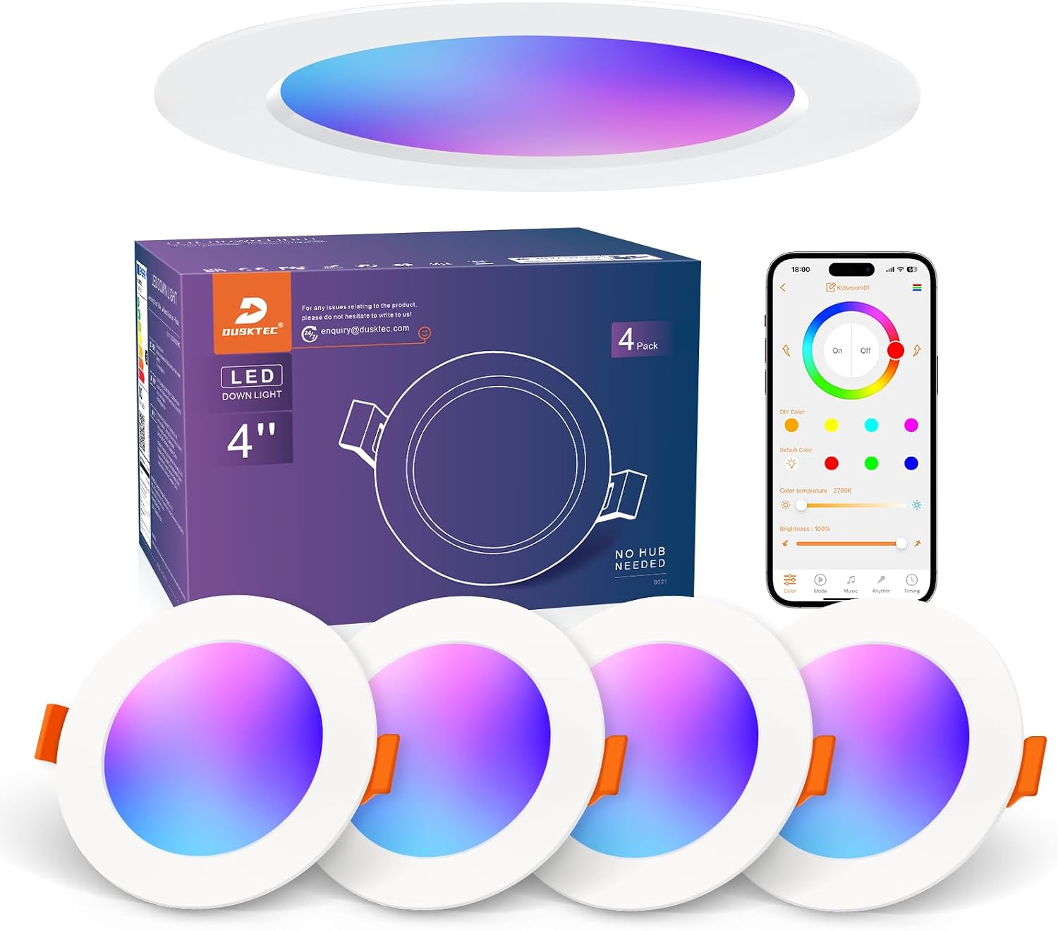 Detalle de DUSKTEC RGB Downlights 10W Alexa spotlights