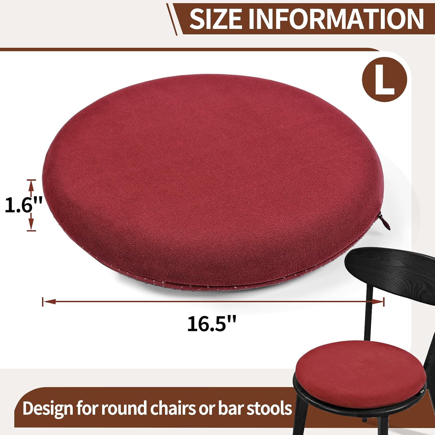 Detalle de BUYUE Memory Foam Seat Cushion, 16.5-inch