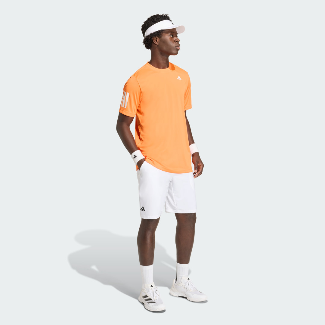 Detalle de Camiseta Club Tennis Climacool 3-Stripes de Adidas: comodidad y estilo para entrenar en naranja