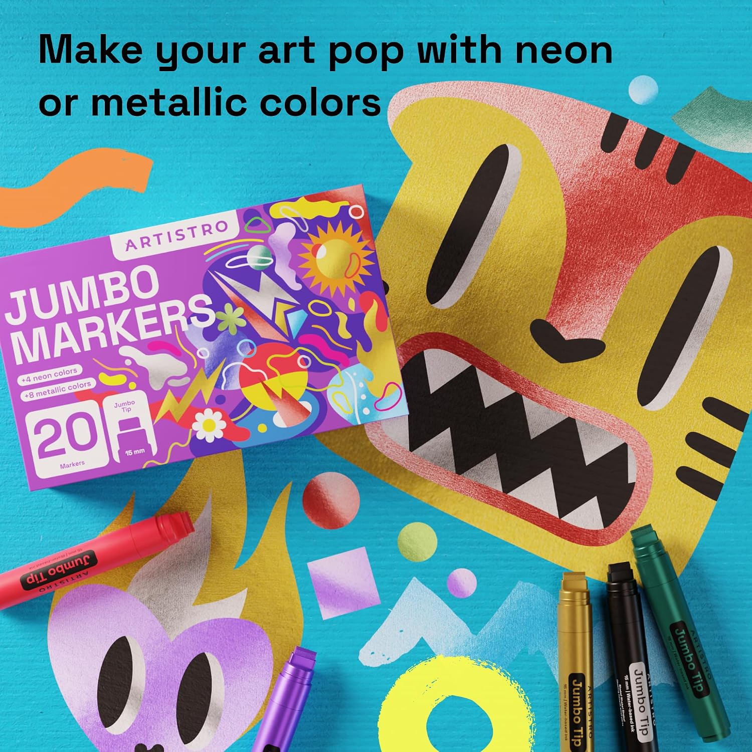 Detalle 2 de Artistro Jumbo Marker-Set 20 Farben