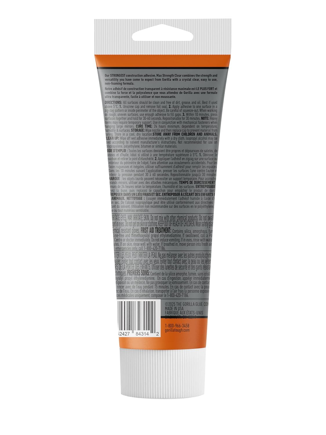 Thumbnail 6 de Gorilla 120108 Clear Construction Adhesive, All-Weather, Waterproof, 207 mL