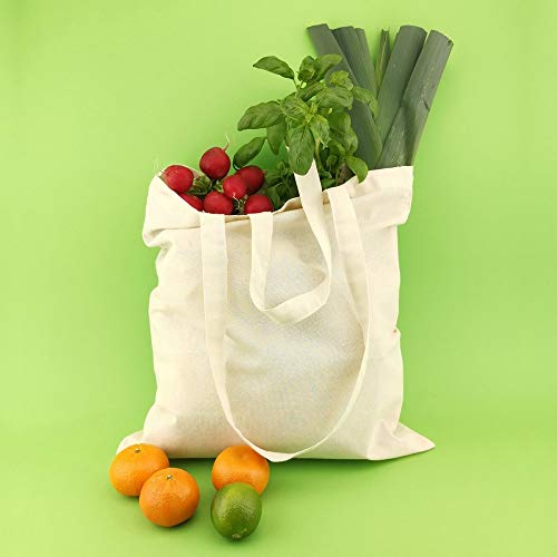 Detalle 2 de IDEA HOME Bolsa de Tela Reutilizable (Pack de 10) – 38x42 cm, 144 g/m², asas largas
