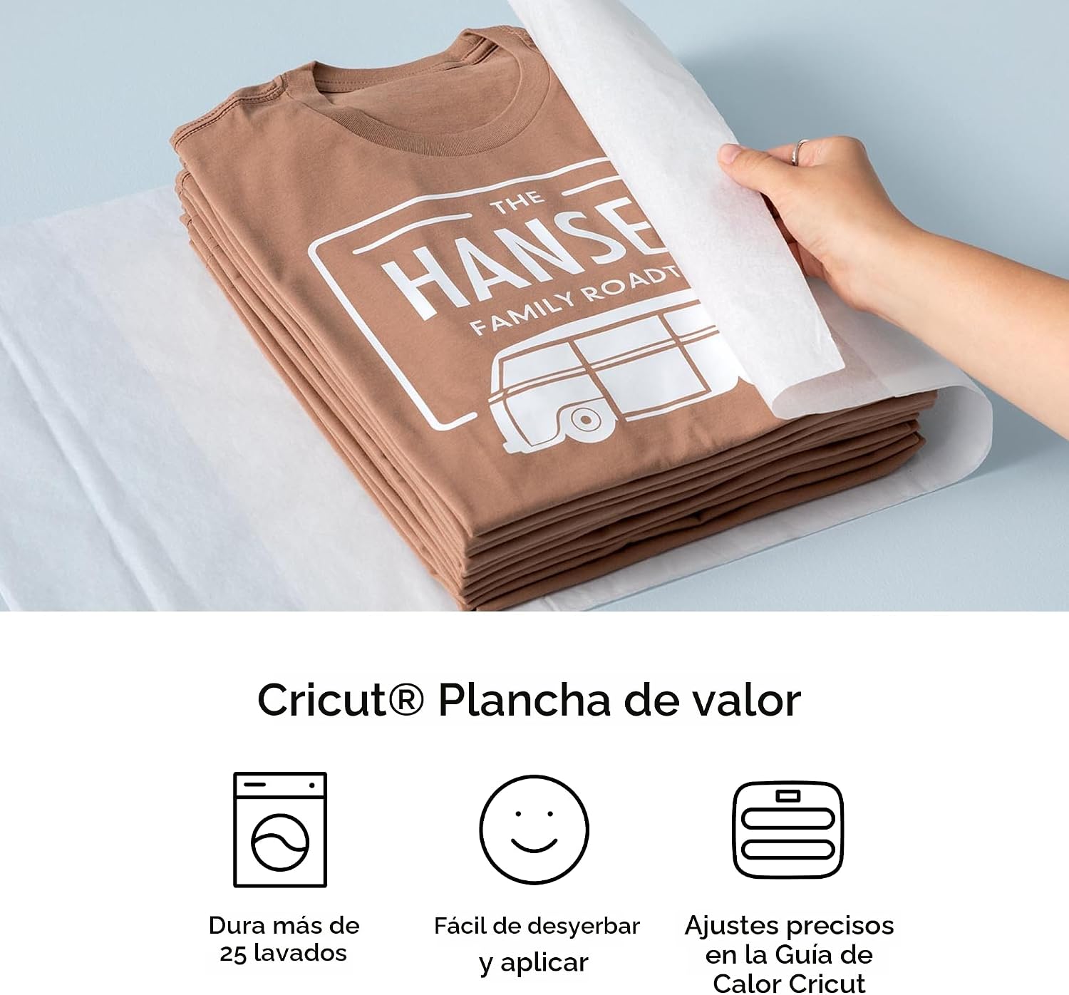 Detalle de Cricut Iron On Blanco 6m (20ft) - Vinilo para Transferencia