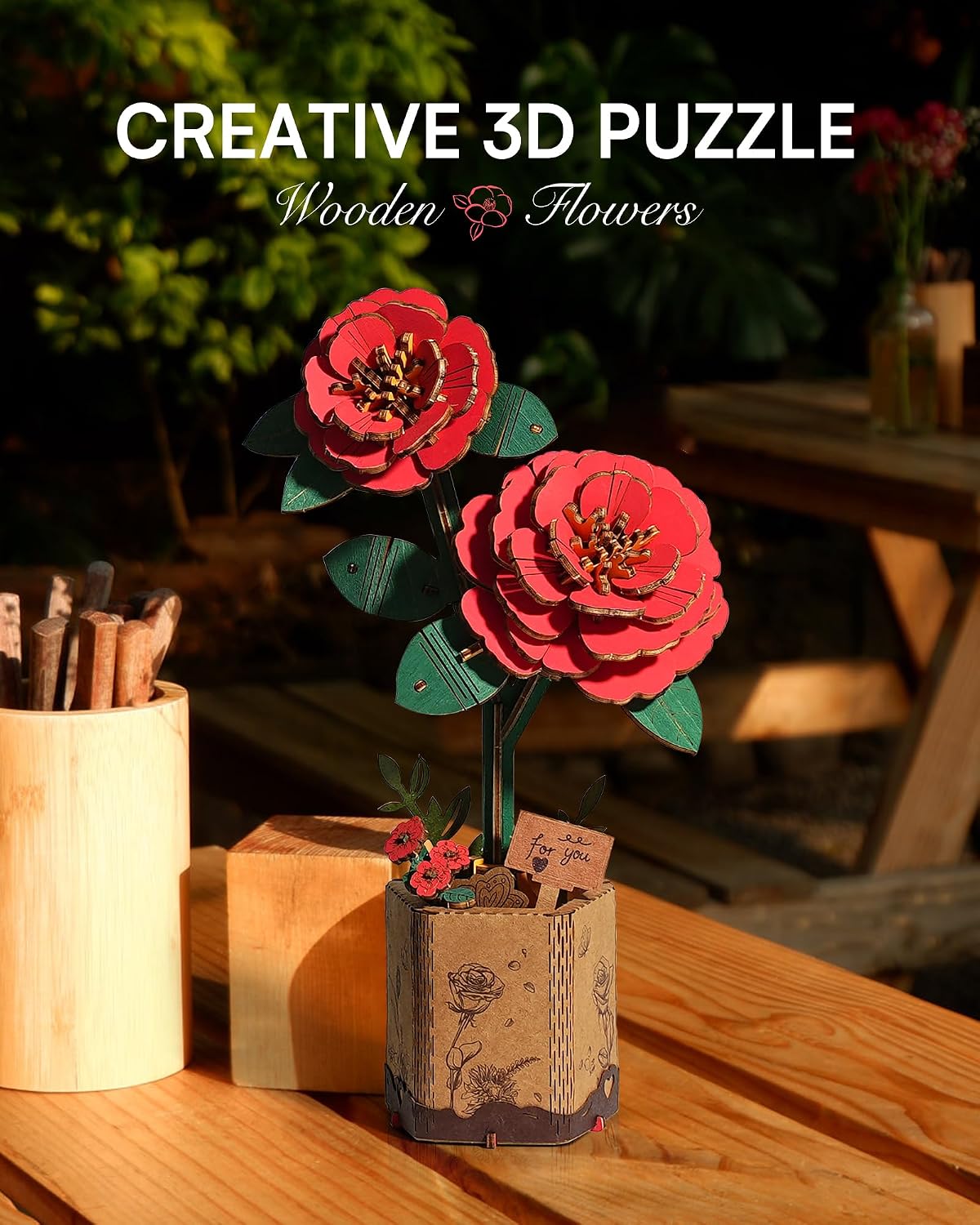 Thumbnail 1 de ROBOTIME TW031 puzzle 3D fleurs en bois