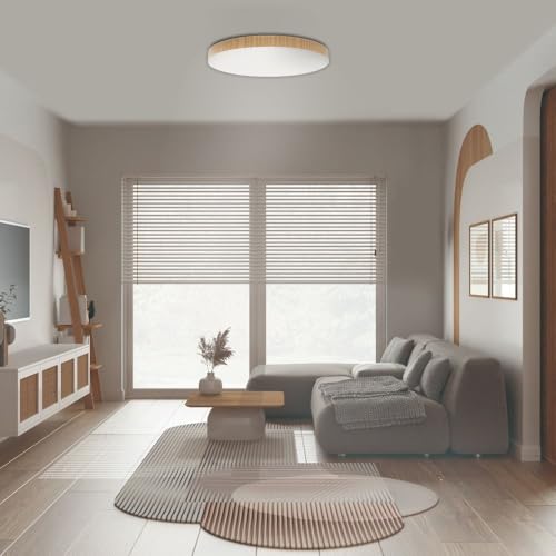 Thumbnail 1 de M Ledme Neox 24W Plafón LED con Madera Ø30 cm – Luz CCT para Cocina, Balcón y Dormitorio