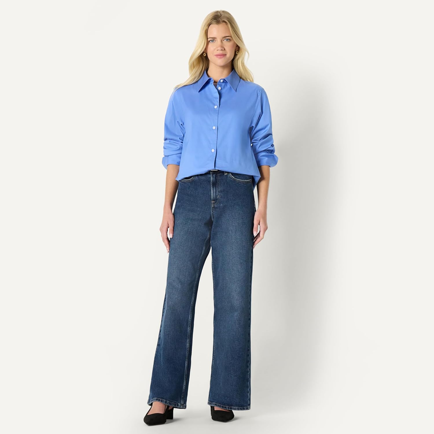Thumbnail 4 de Amazon Essentials Women's Oversized-Fit Stretch Poplin Button-Down Dress Shirt