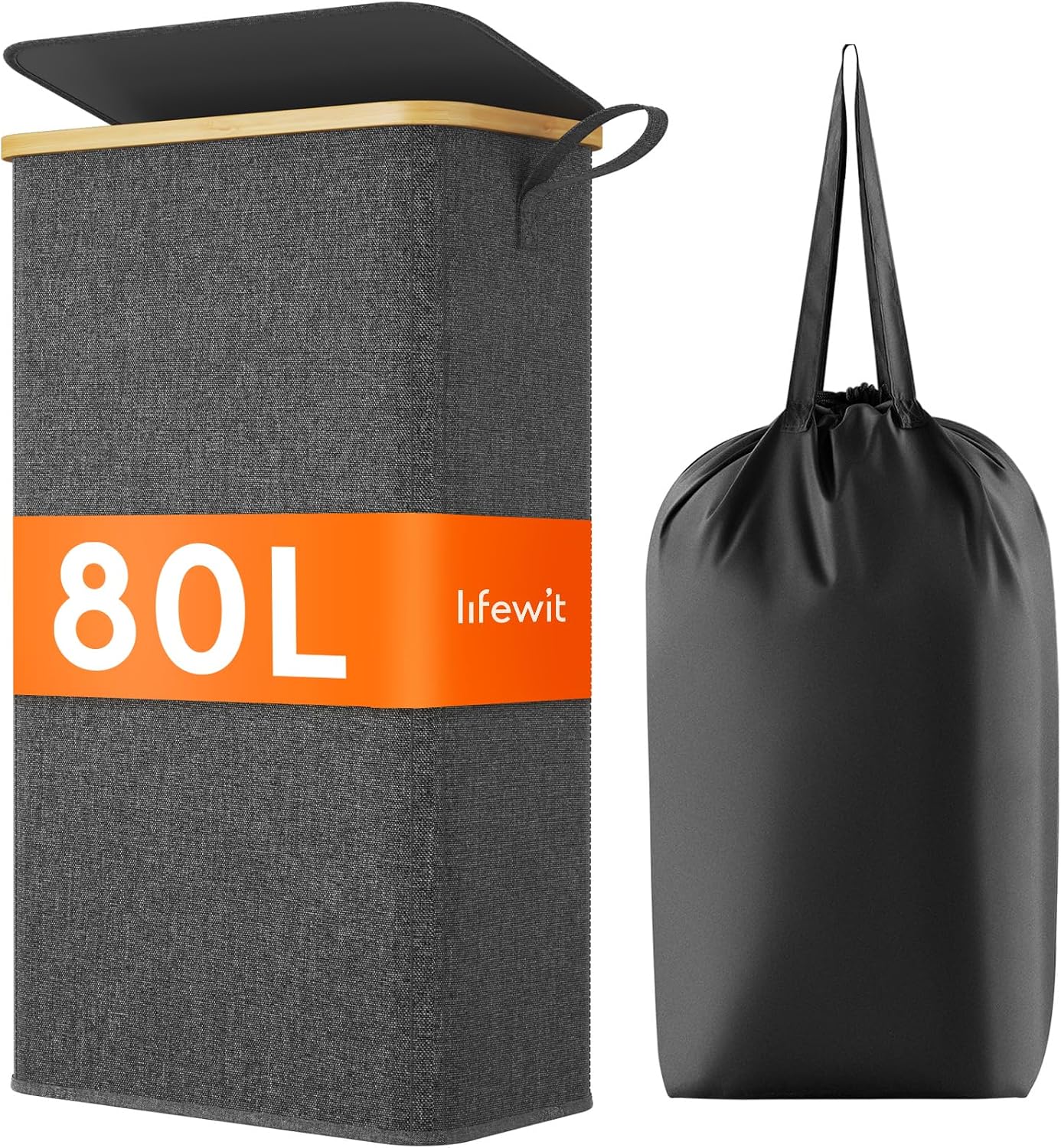 Detalle de Lifewit LH23177.03DY.V1.M01 – wąski kosz na pranie 75 l z pokrywą