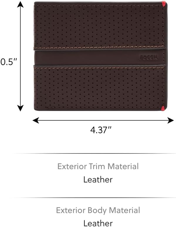 Detalle de Fossil Sport Tourer Brieftasche/Kartenetui für Herren (Leder oder Polyester) mit Sichtfächern