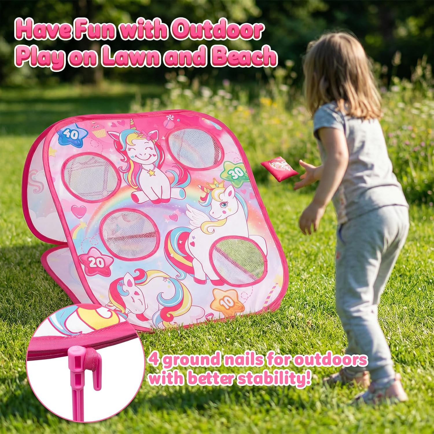 Detalle de Bean Bag Toss Cornhole Set for Kids Age 3