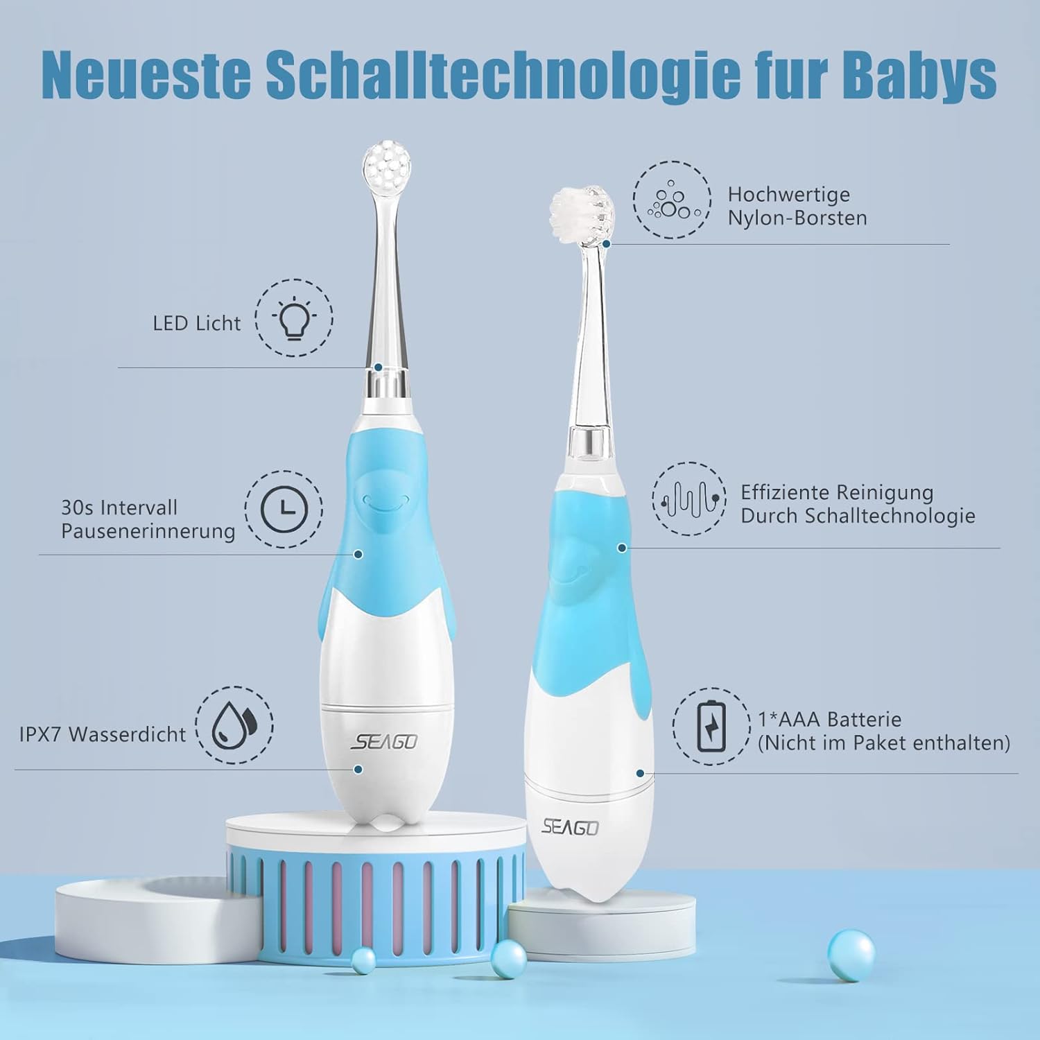 Thumbnail 1 de Seago SG-513 Elektrische Kinderzahnbürste 0–3 Jahre