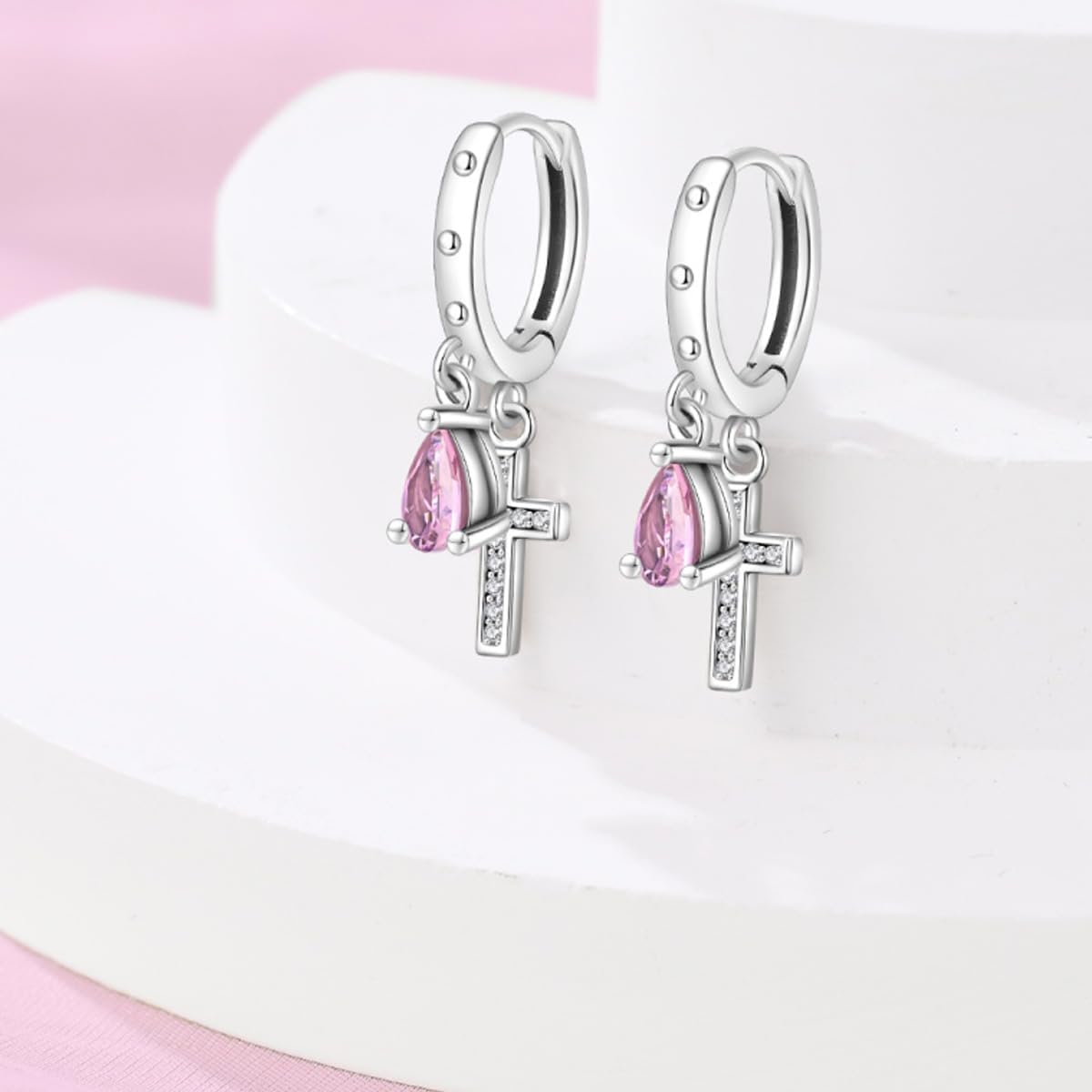 Thumbnail 2 de ChenYuTe S925 Silber Reifen-Ohrringe mit Zirkonia – elegante Hänge-Ohrringe für Frauen
