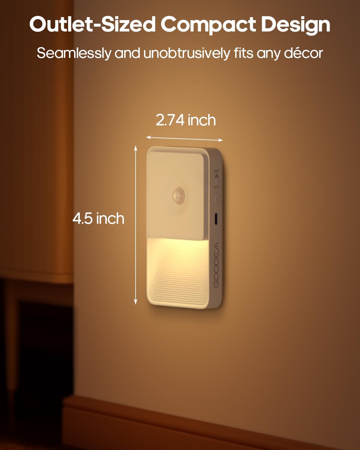 Thumbnail 5 de GOODEA GDNL004 Rechargeable Motion Sensor Night Lights, Dimmable, 4-Pack