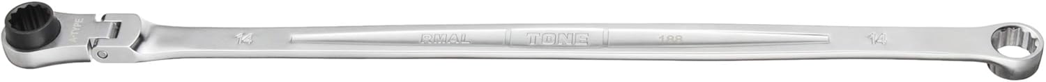 Detalle de トネ(TONE) RMA-14L 超ロング首振ラチェットめがねレンチ 二面幅14mm・全長405mm