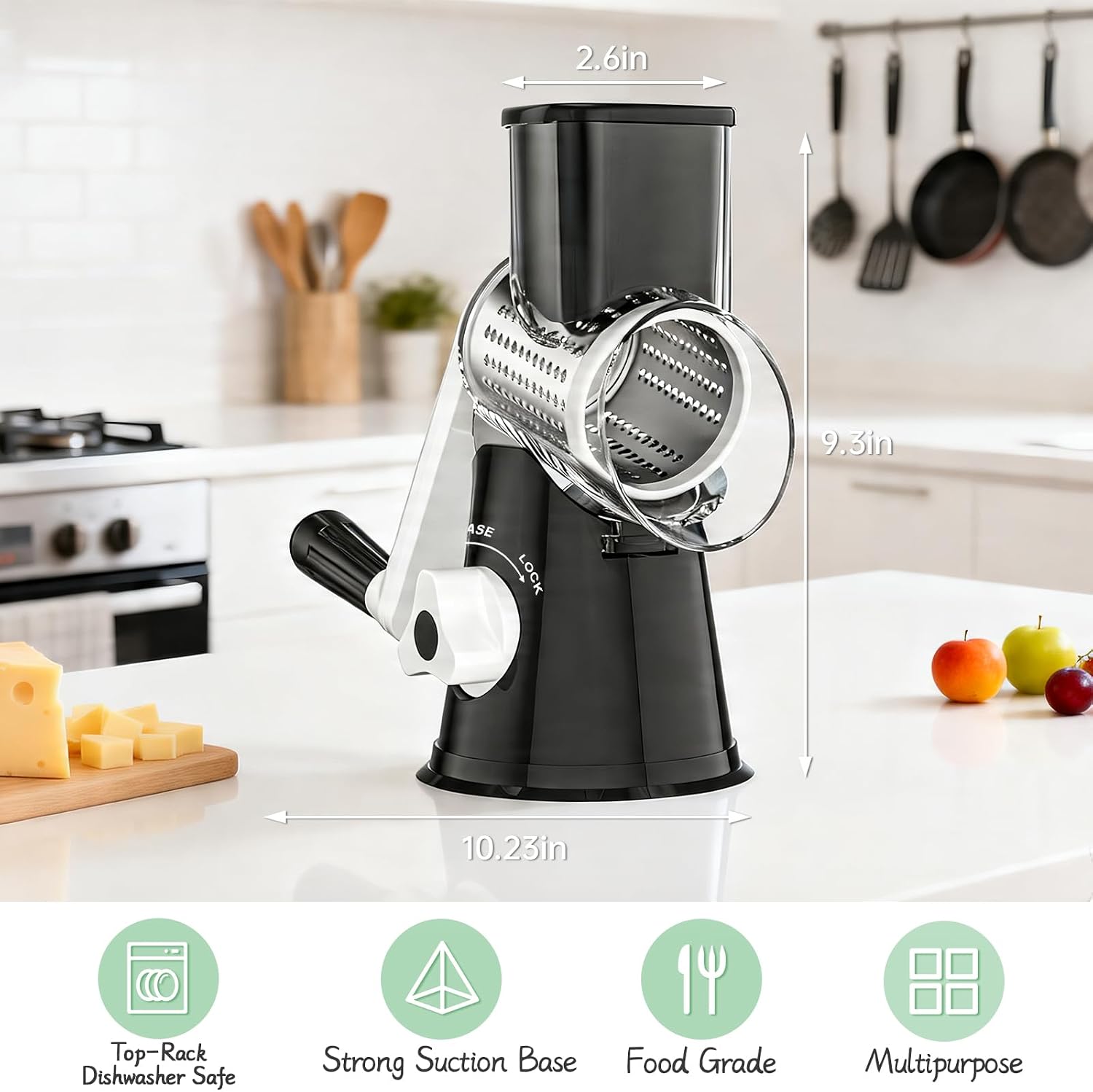 Thumbnail 6 de Ourokhome Manual Rotary Cheese Grater with Hand Crank