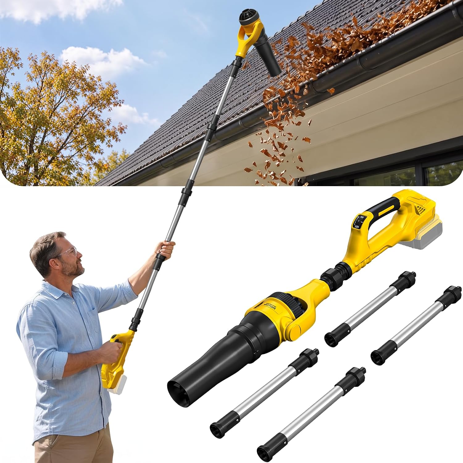 Detalle de Cordless Pole Leaf Blower 55-Inch Extension Kit