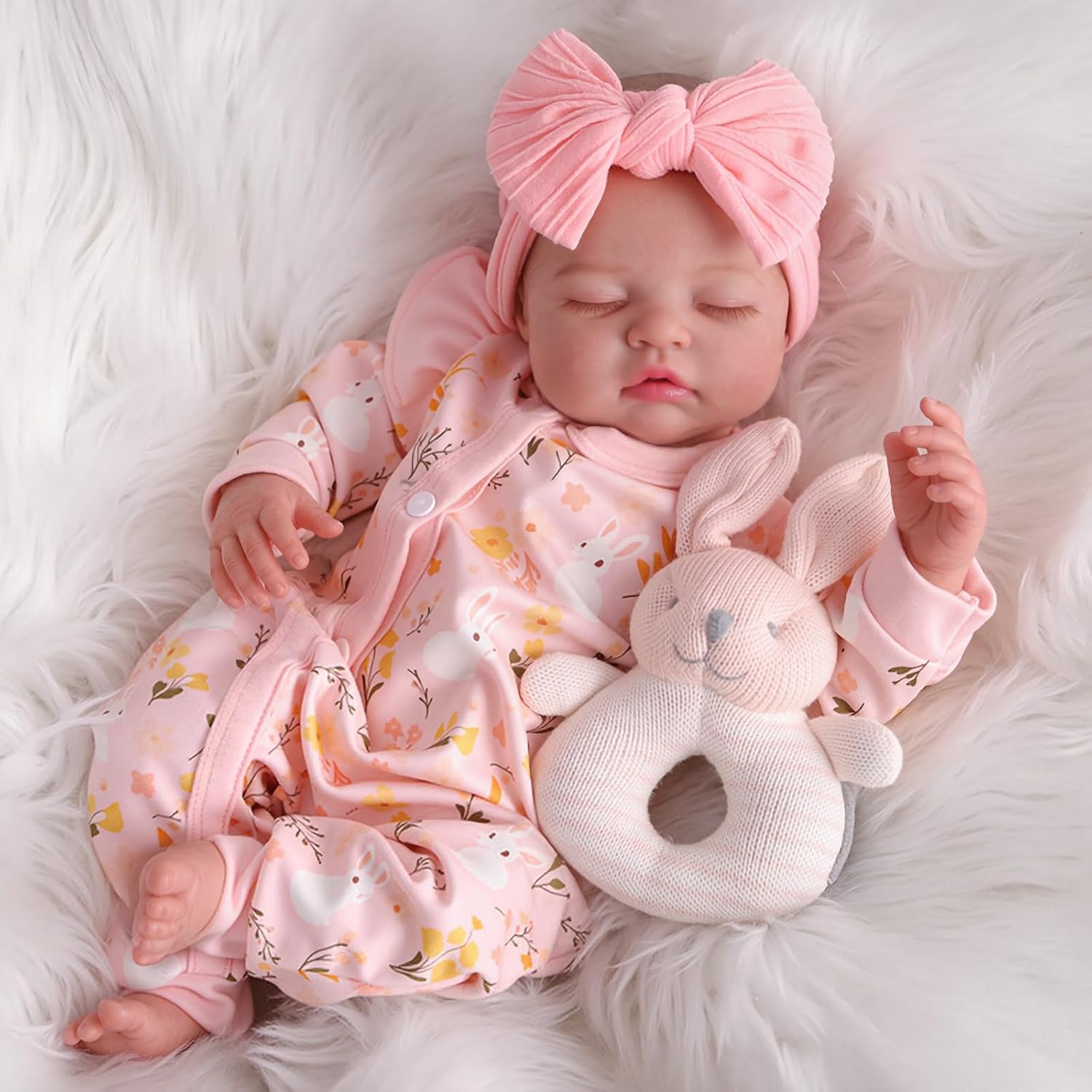 Detalle de BABESIDE Lifelike Reborn Baby Doll (20 Inch) — Poseable Sleeping Newborn with Accessories