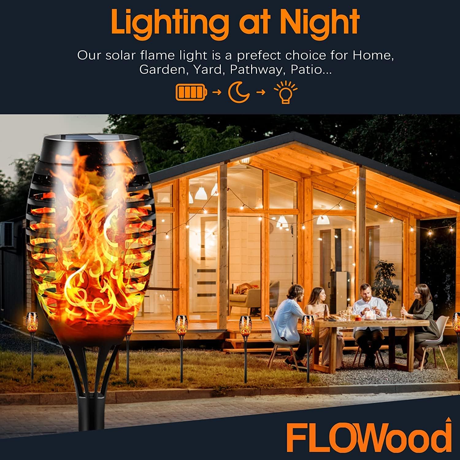 Thumbnail 4 de FLOWood Solarleuchten Außen 6er Set Flame