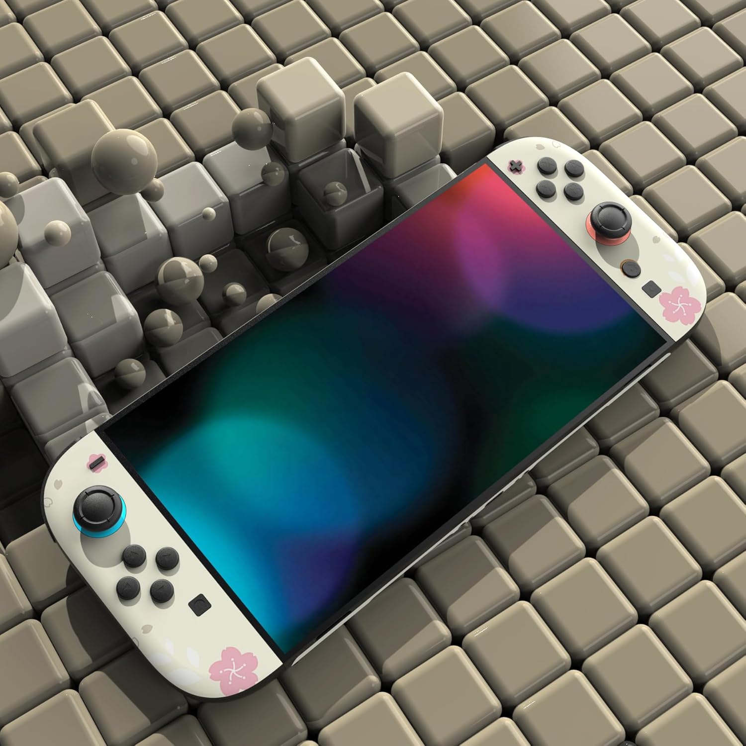 Thumbnail 4 de PlayVital Full Set Protective Skins for Nintendo Switch 2 — Cherry Blossoms Kitten