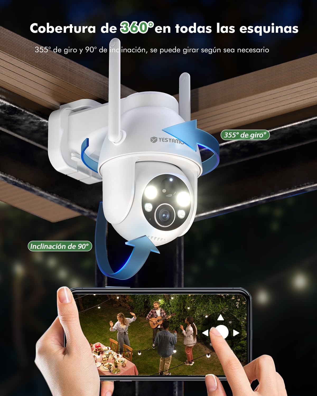 Detalle 2 de YESYAMO 2K Cámara vigilancia solar 3MP