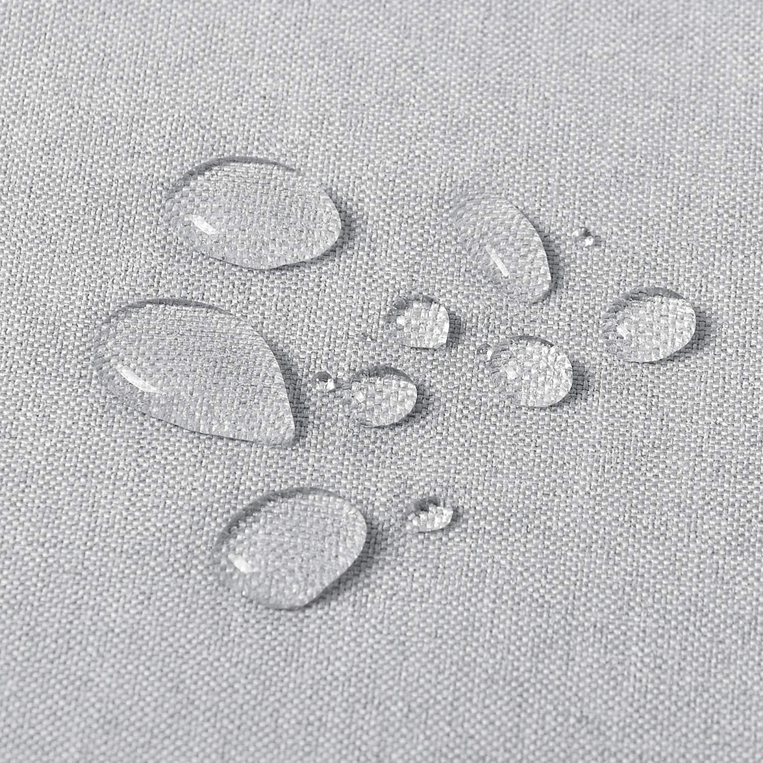 Detalle de Laneetal Nappe Rectangulaire 130 x 160 cm – Nappe anti-taches en polyester, aspect lin, gris clair