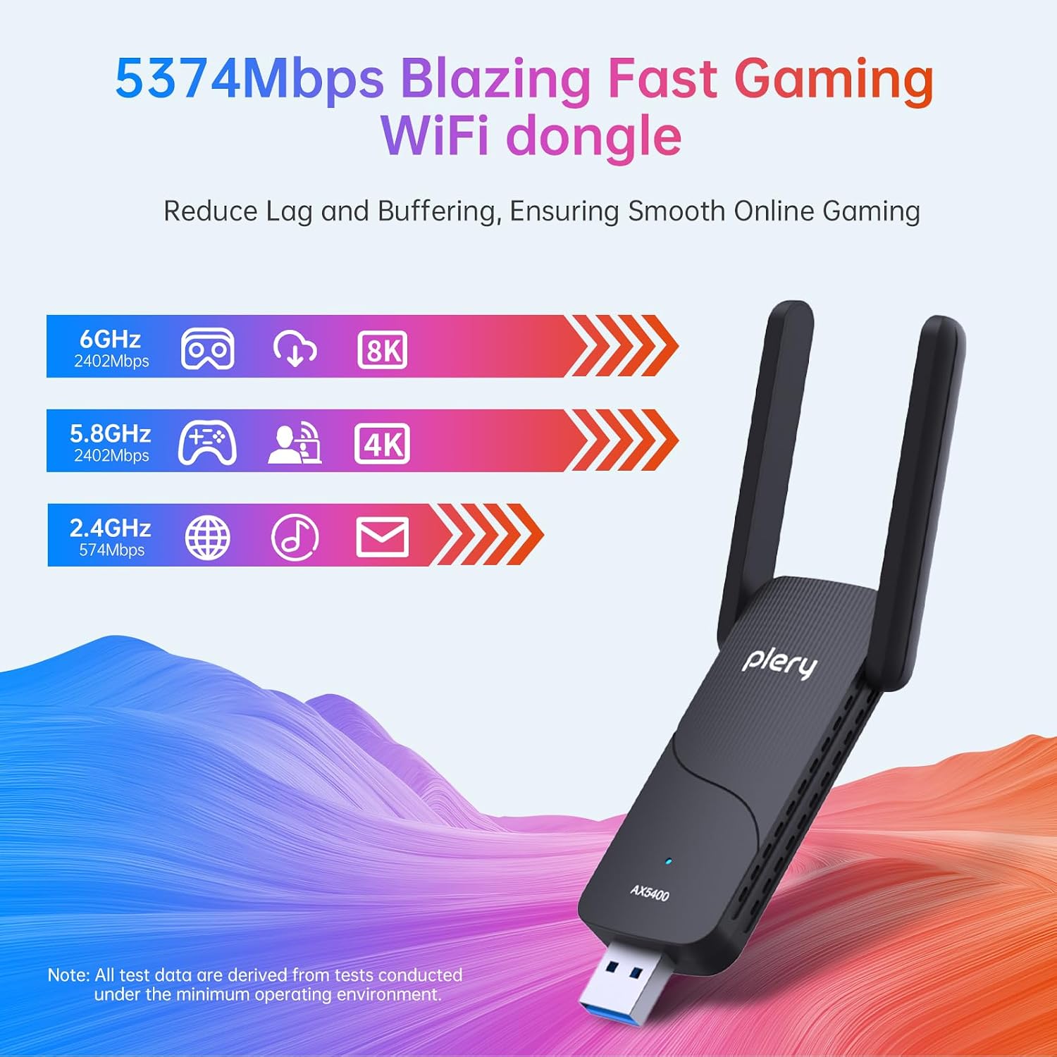 Detalle de PLERY AXE5400 WiFi 6E USB WiFi Dongle for PC