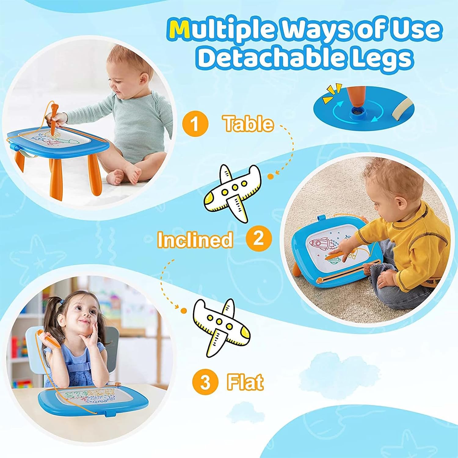 Detalle de Kikidex Magnetic Drawing Board for Toddlers 1-3 🎨
