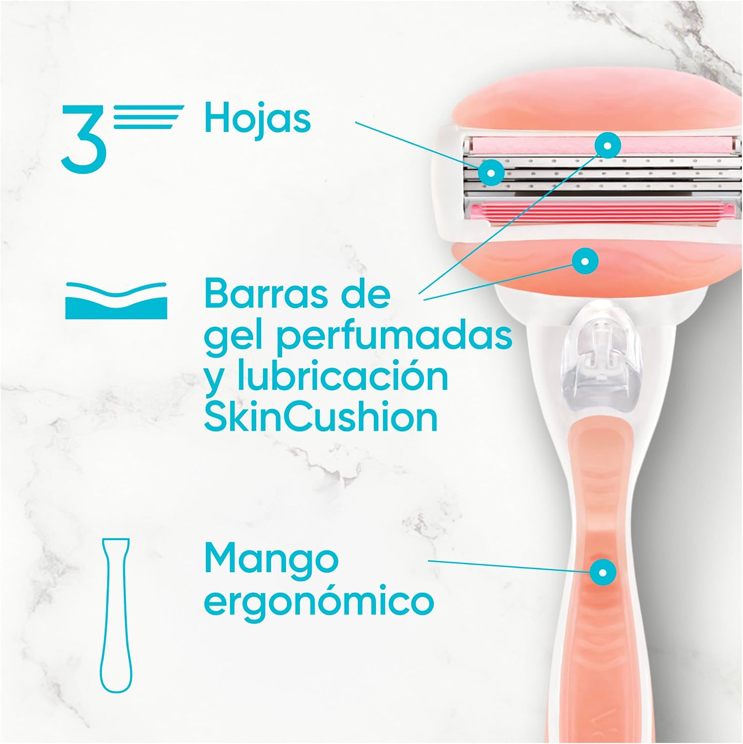 Detalle de Gillette Venus Comfortglide Spa Breeze 6 recambios