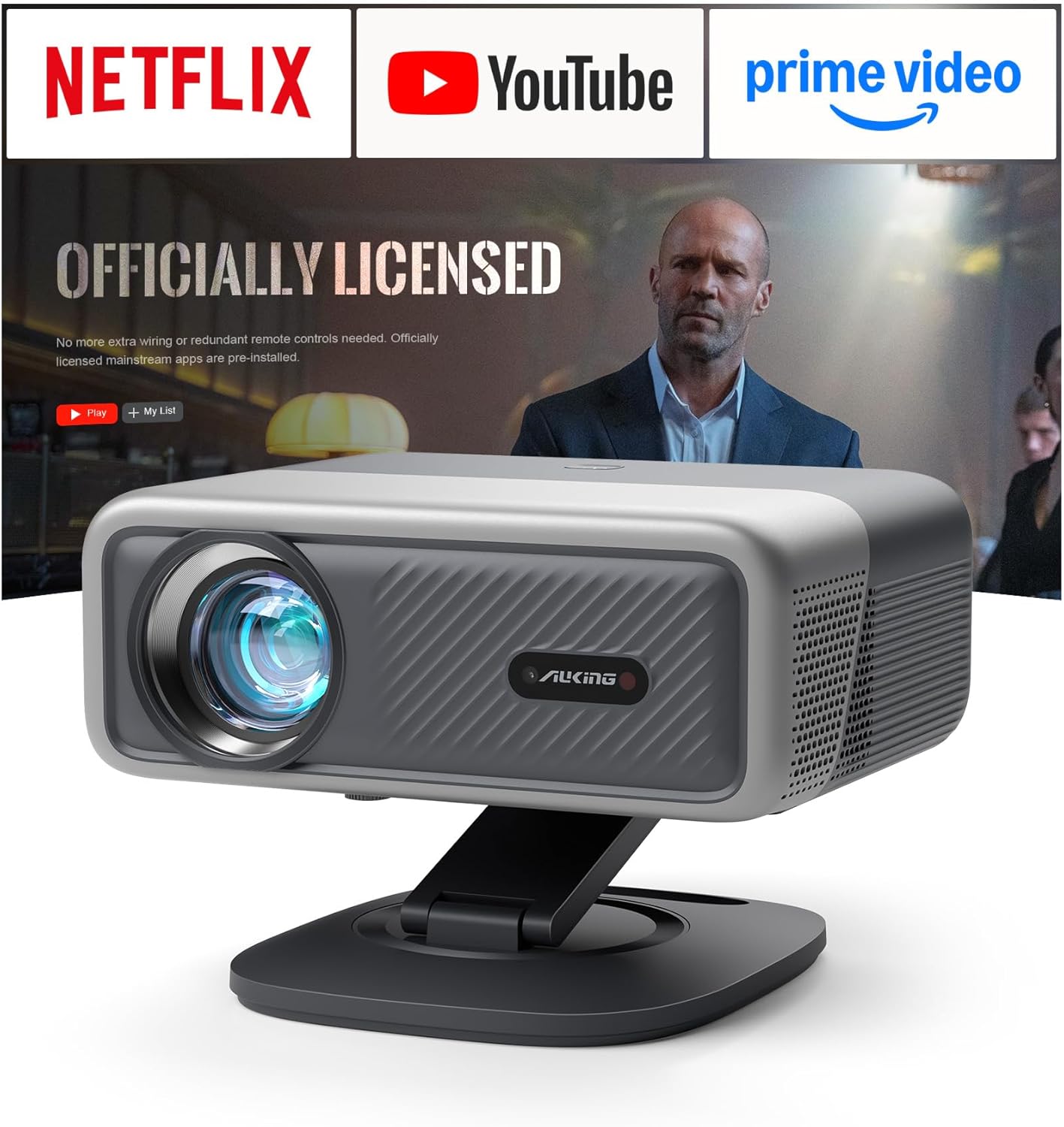 Detalle de AuKing 4K WiFi Bluetooth projector with 2500