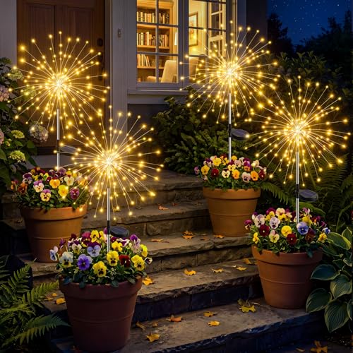 Detalle de btfarm Solarlampen für außen – 4er-Set, 120LED, 8 Modi, wasserdicht