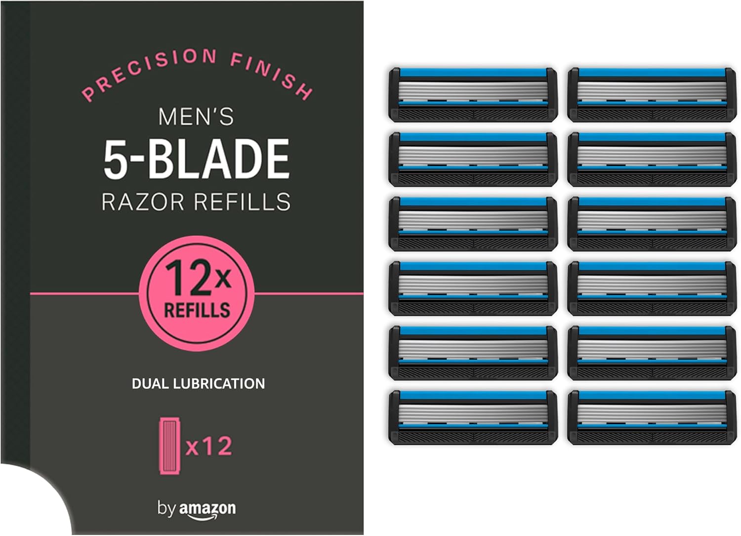 Detalle de by Amazon Men 5 Blade Razor Replacement Cartridge Pack of 12