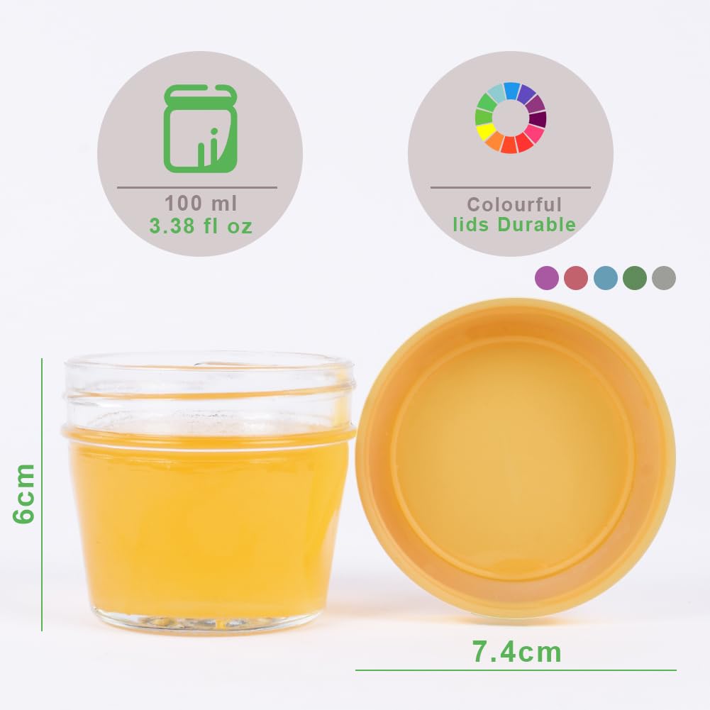 Thumbnail 1 de Aolso Babynahrungs-Aufbewahrungsbehälter (6er-Set) – 100 ml Glasportionen mit luftdichten Deckeln zum Einfrieren