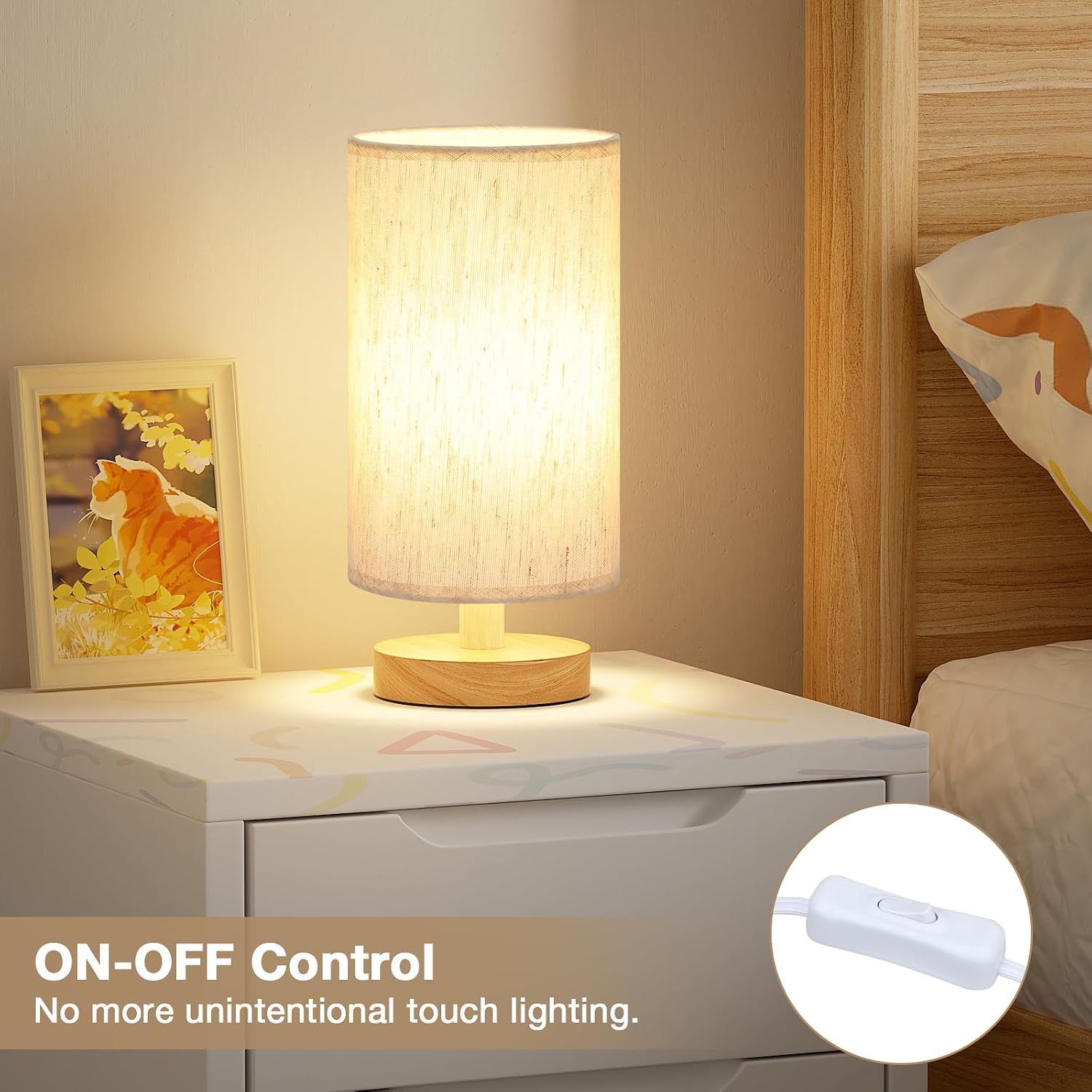 Detalle 2 de Aooshine Bedside Lamps 3000K warm table lamp 🛋