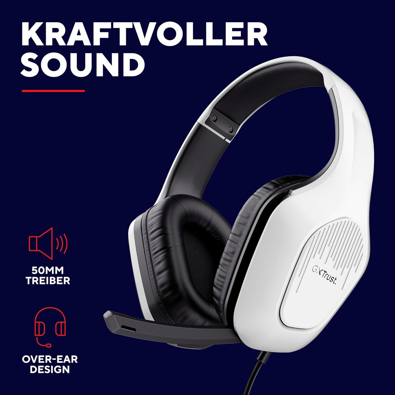 Thumbnail 4 de Trust Gaming GXT 418W Rayne – Leichtes, kabelgebundenes Gaming-Headset mit 50-mm-Treibern