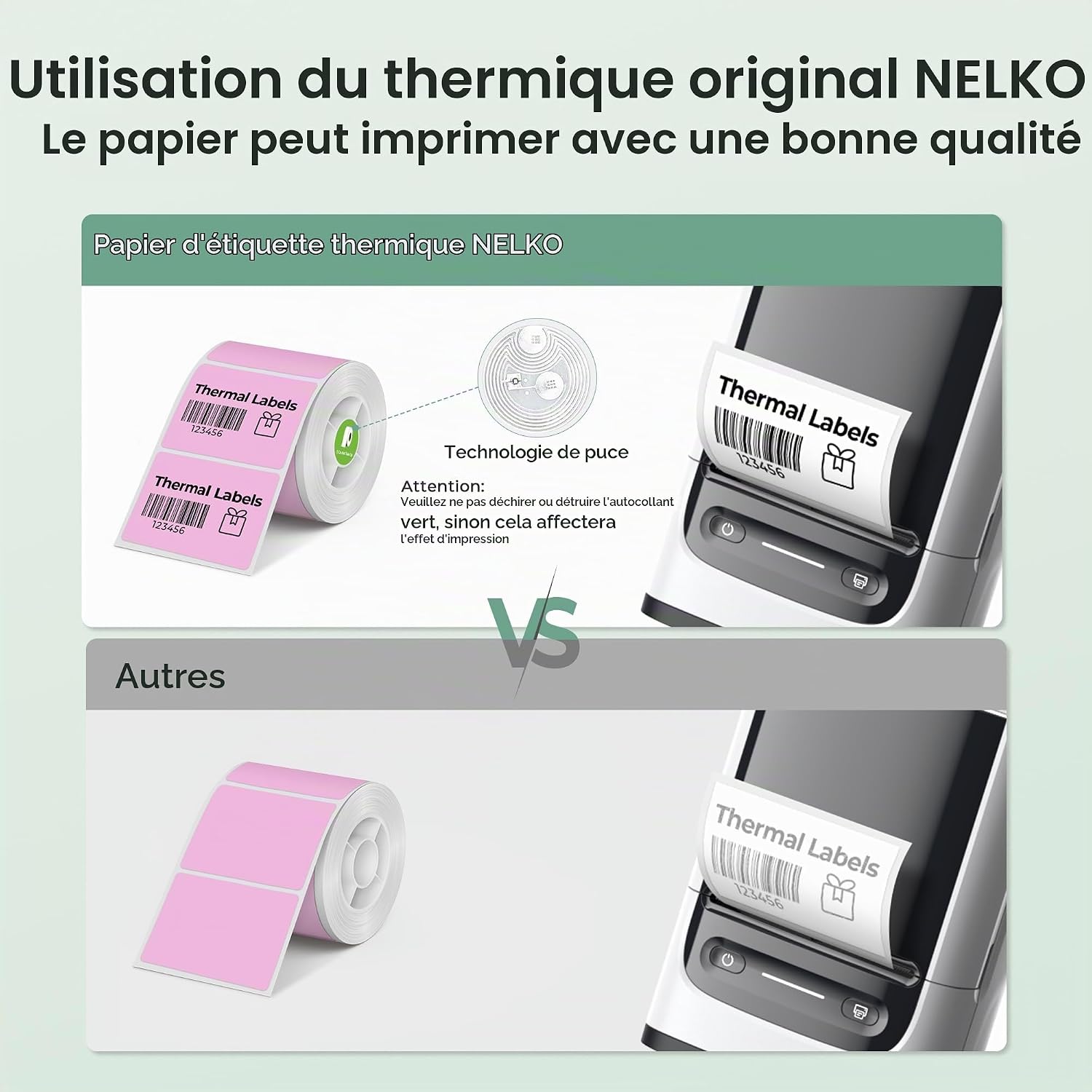 Thumbnail 2 de Nelko TP40x30x230 thermische etiketten, roze, 40 x 30 mm, voor PM220