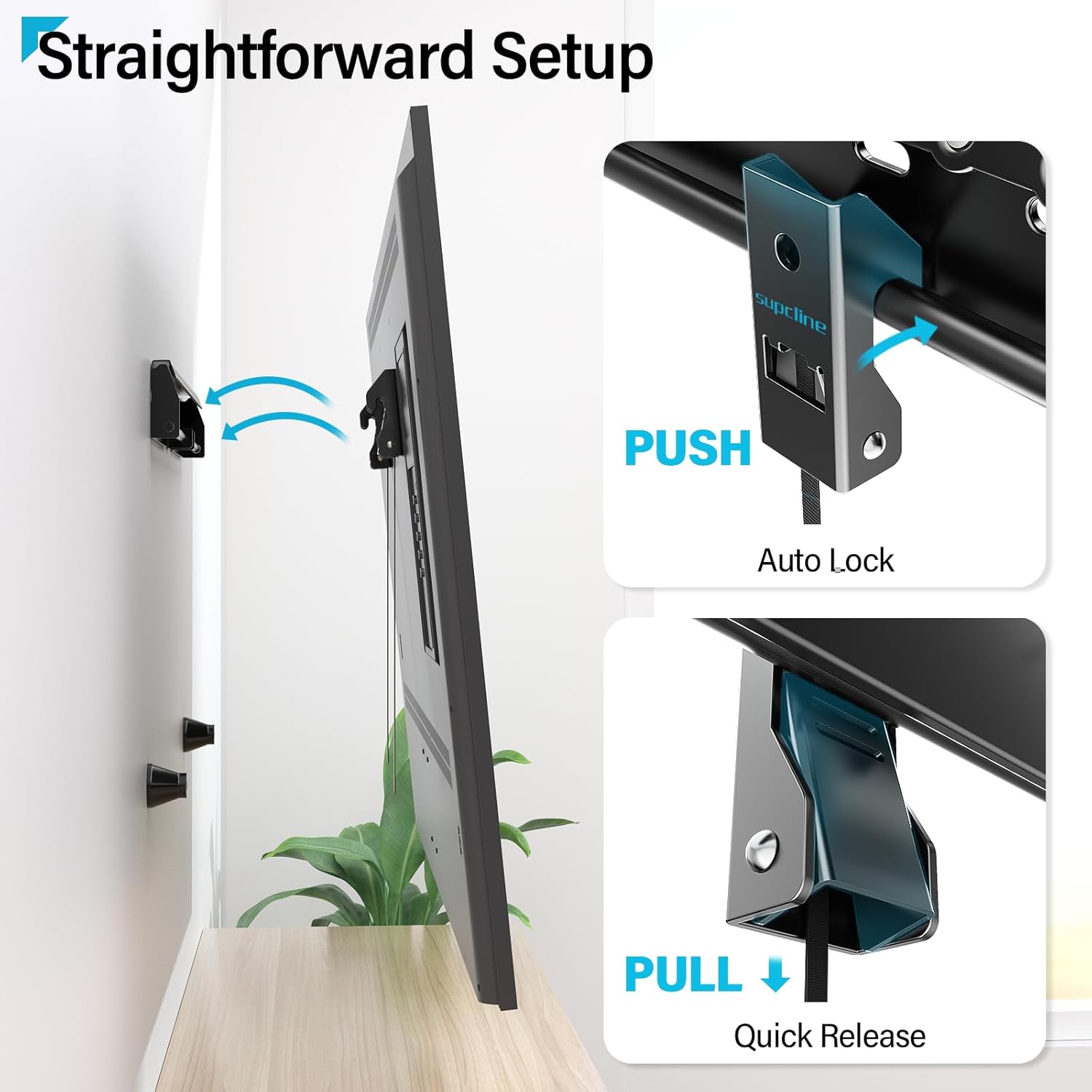 Thumbnail 4 de Supcline No Stud TV Wall Mount for 26-65" TVs