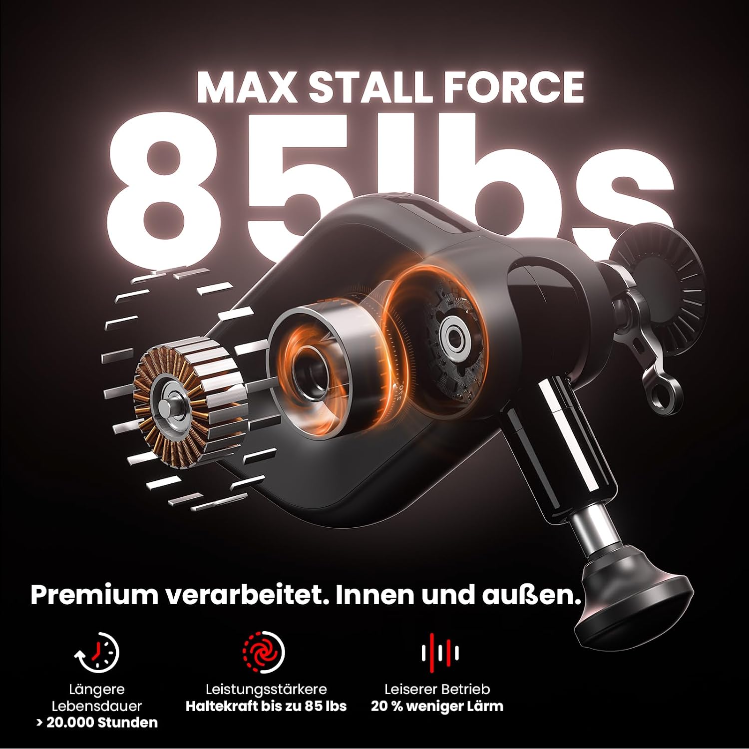 Detalle de BOB AND BRAD D6 Ultra Massagepistole mit Infrarot-Heizmassagekopf (16 mm Amplitude)