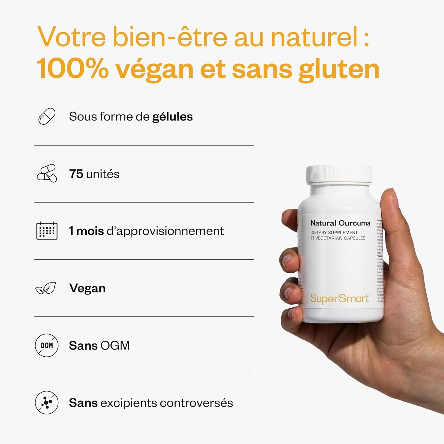 Thumbnail 4 de Curcuma Naturel de Supersmart — Puissant antioxydant avec plus de 95% de curcuminoïdes et haute absorption