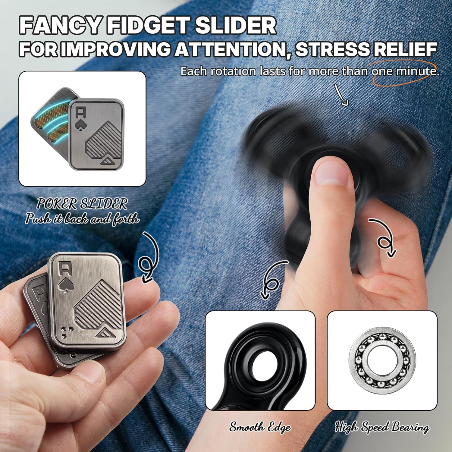Thumbnail 3 de KAMBOLLY 5-Piece Metal Fidget Toy Set for Stress Relief and Focus