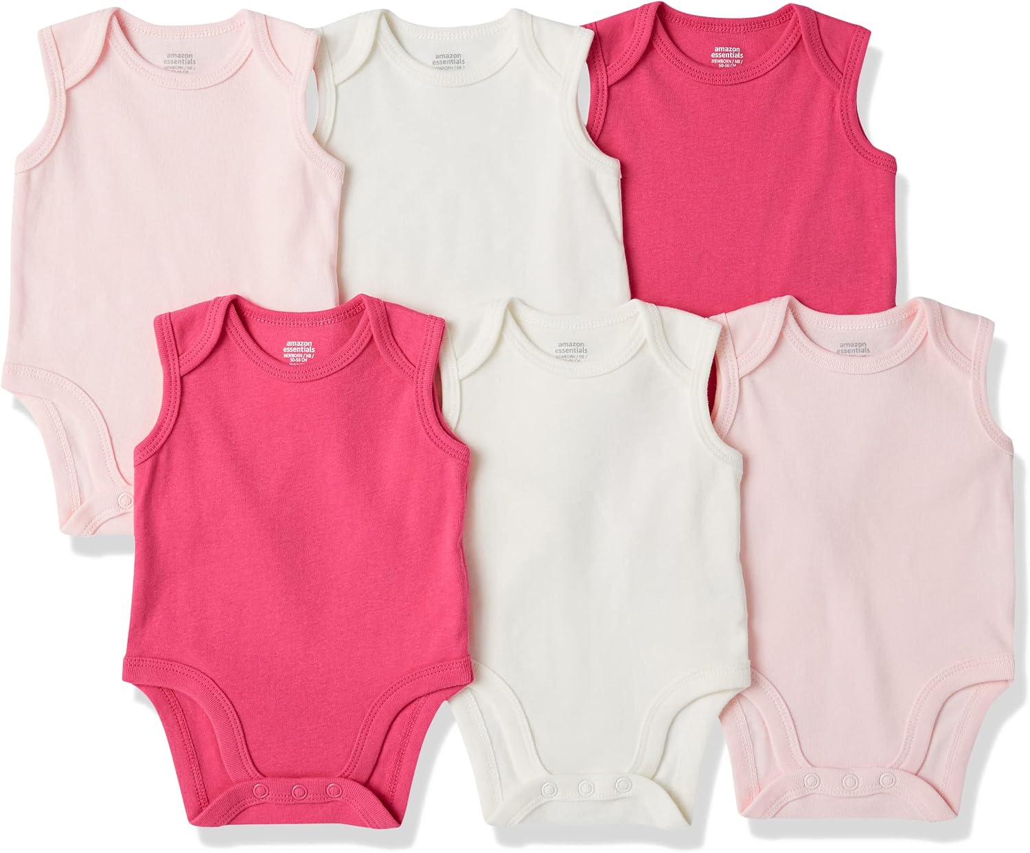 Detalle 2 de Amazon Essentials Unisex Baby Ärmellose Bodys – Regular Fit, gerippte Baumwolle